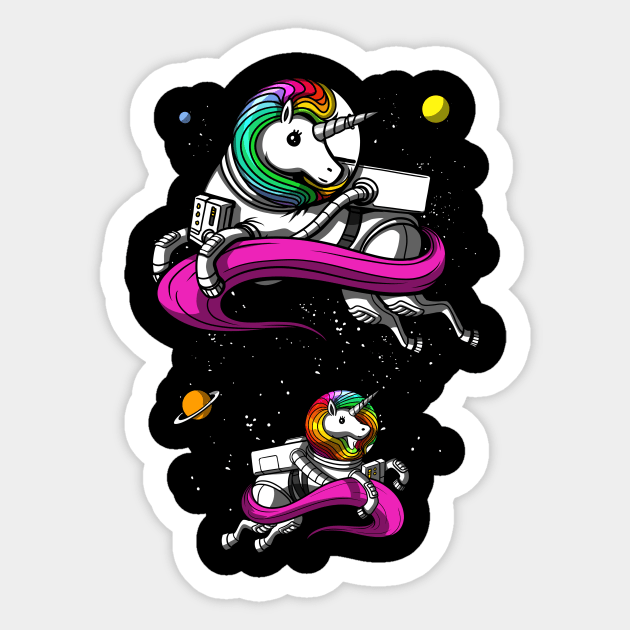 Space Unicorn Astronaut Sticker by underheaven